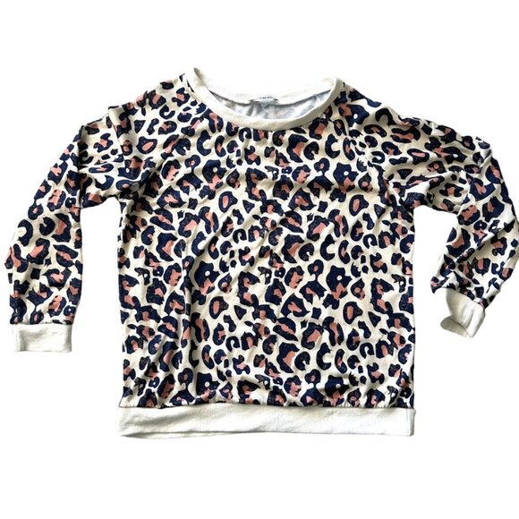 Ecowish Tops - Cream and Navy leopard print Ecowish sweatshirt EUC
